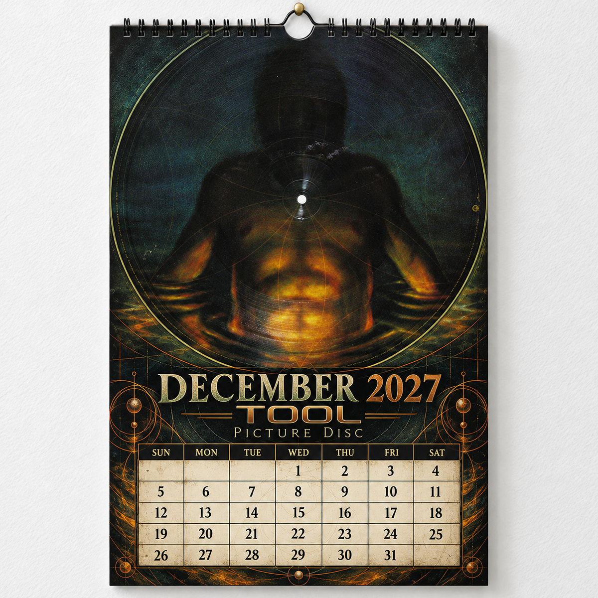 2027 Tool Album Covers Wall Calendar - Spiral Bound Vintage Psychedelic Metal Collector's Calendar - Unique Christmas Stocking Stuffer & Birthday Gift