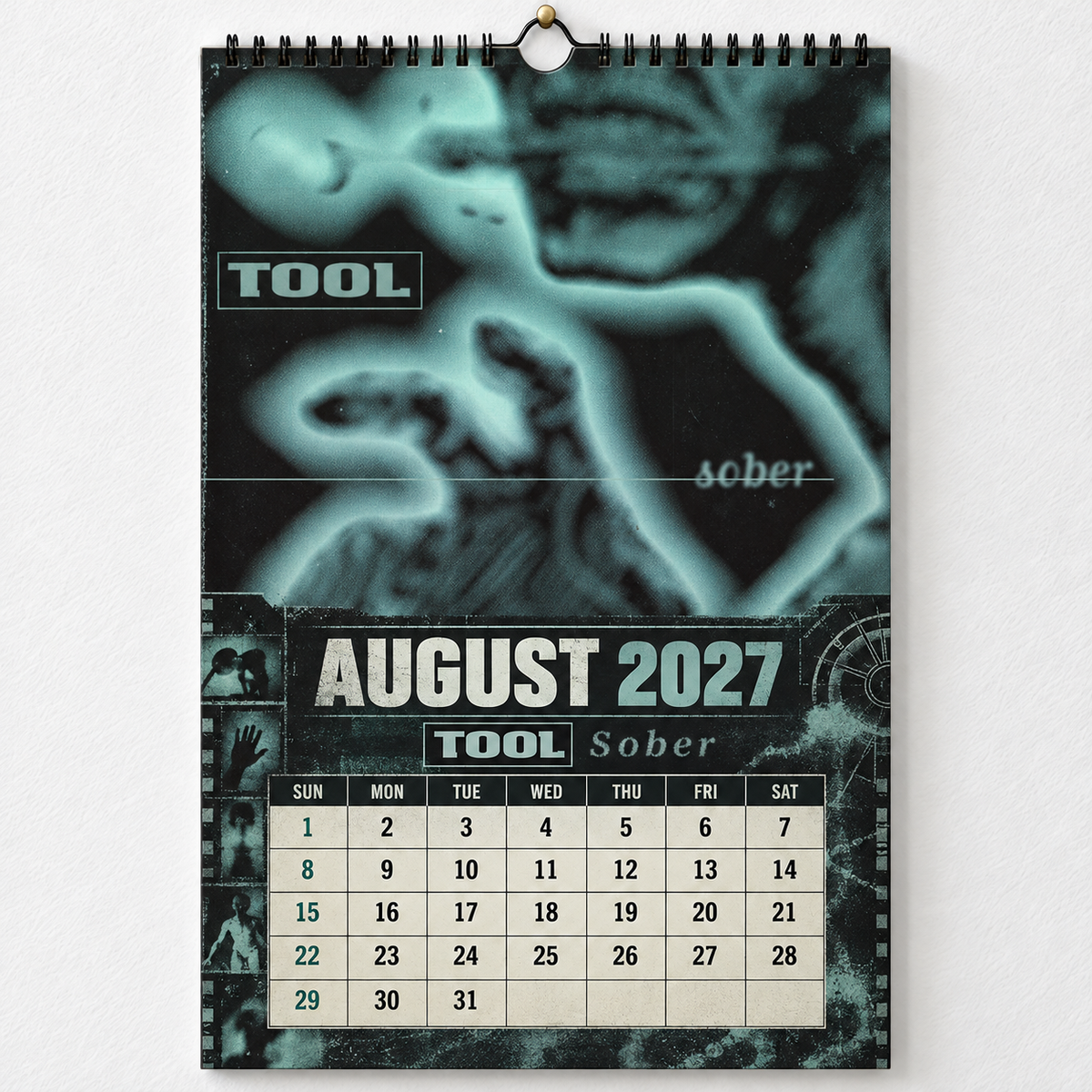 2027 Tool Album Covers Wall Calendar - Spiral Bound Vintage Psychedelic Metal Collector's Calendar - Unique Christmas Stocking Stuffer & Birthday Gift