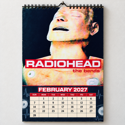 Radiohead 2027 Album Covers Wall Calendar - Alternative Rock Album Art Poster Calendar, Rock Music Fan Holiday Gift