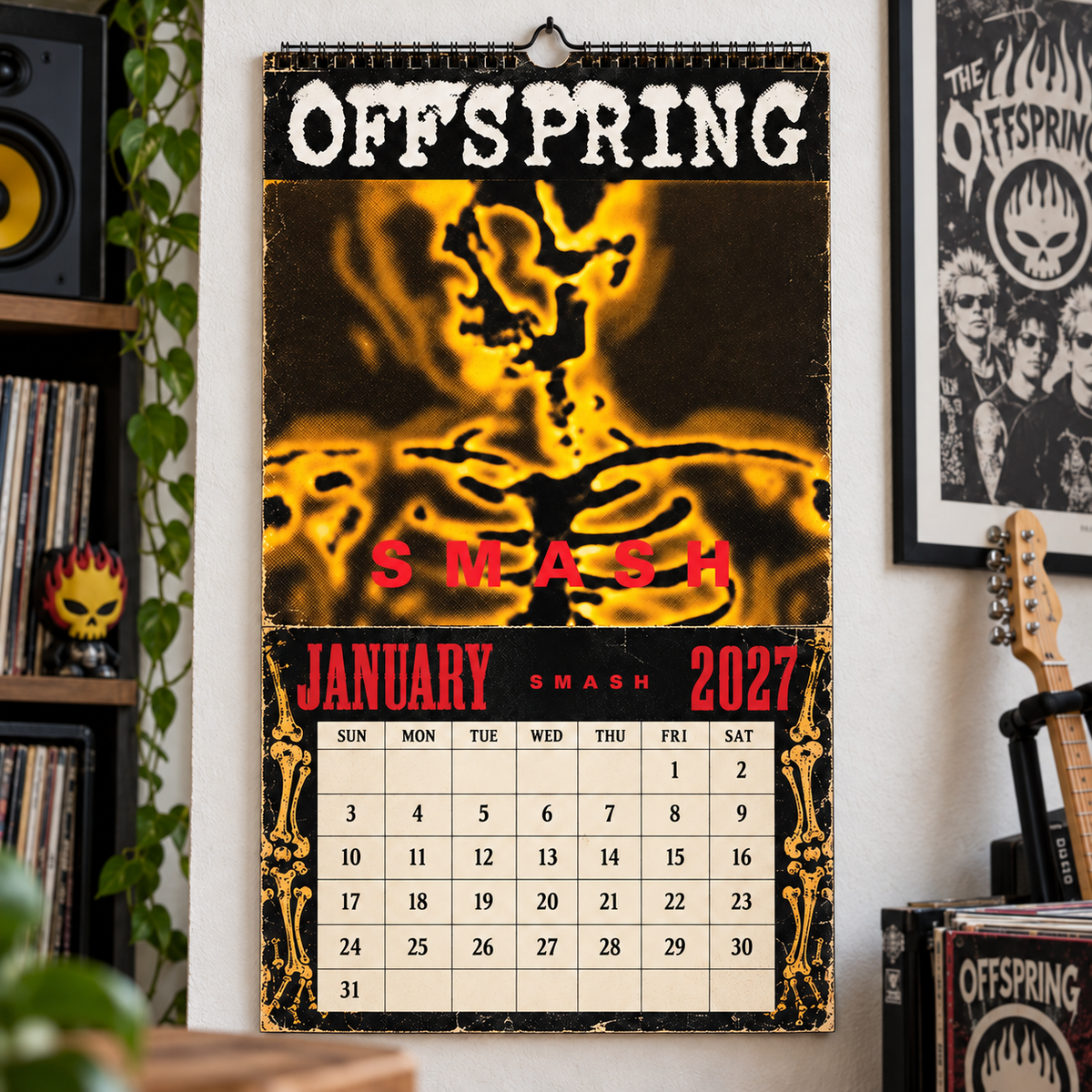 The Offspring 2027 Album Covers Music Wall Calendar - Timeless Punk Rock Classic Album Art Hanging Calendar