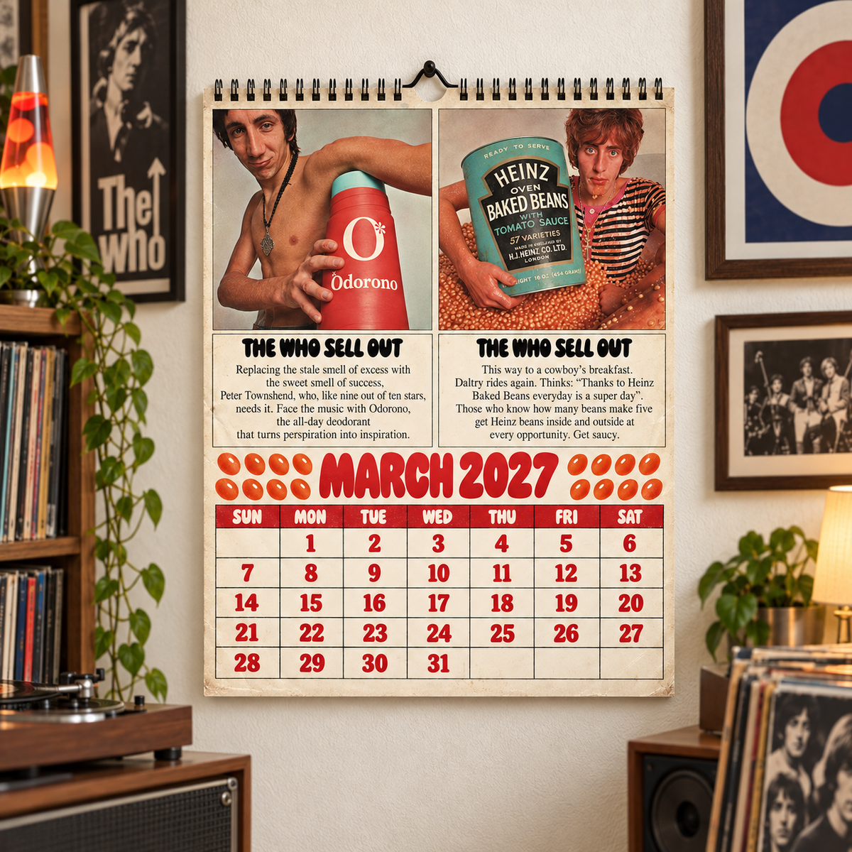 The Who 2027 Album Covers Wall Calendar - Classic Rock Album Art Poster Calendar, Rock Music Merchandise Fan Holiday Gift