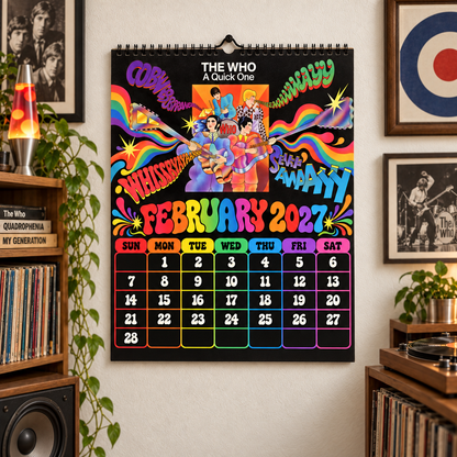 The Who 2027 Album Covers Wall Calendar - Classic Rock Album Art Poster Calendar, Rock Music Merchandise Fan Holiday Gift