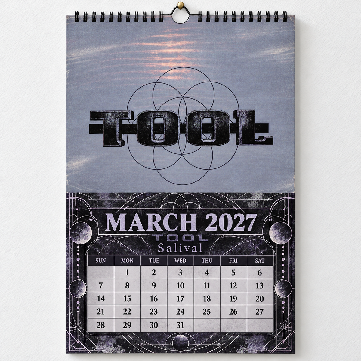 2027 Tool Album Covers Wall Calendar - Spiral Bound Vintage Psychedelic Metal Collector's Calendar - Unique Christmas Stocking Stuffer & Birthday Gift