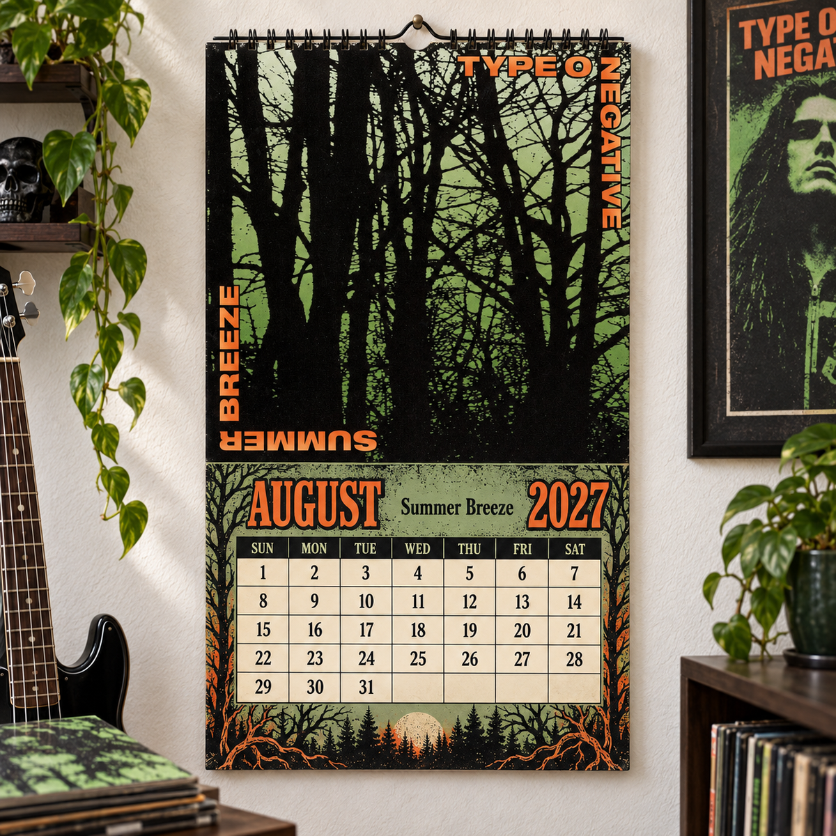 Type O Negative 2027 Album Covers Music Wall Calendar - Timeless Gothic Rock Classic Album Art Hanging Calendar