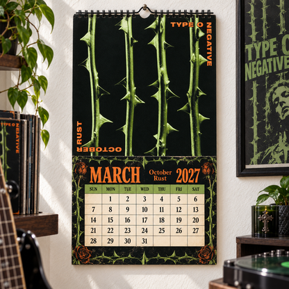 Type O Negative 2027 Album Covers Music Wall Calendar - Timeless Gothic Rock Classic Album Art Hanging Calendar