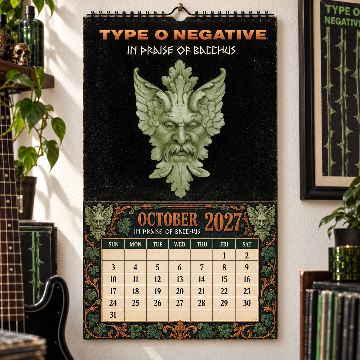 Type O Negative 2027 Album Covers Music Wall Calendar - Timeless Gothic Rock Classic Album Art Hanging Calendar