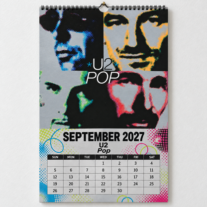 2027 U2 Album Covers Wall Calendar - Spiral Bound Vintage Alternative Rock Collector's Calendar - Unique Christmas Stocking Stuffer & Birthday Gift