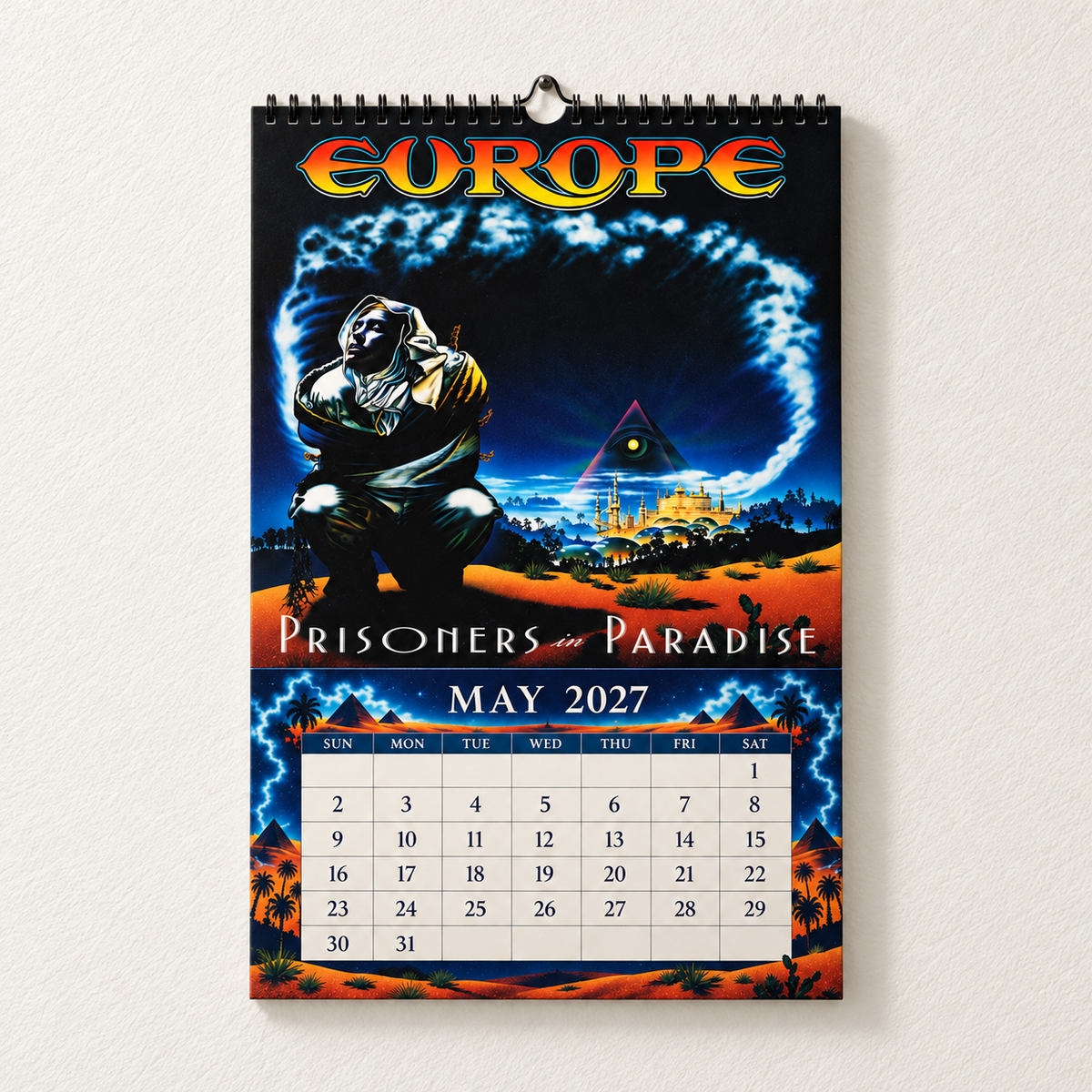 2027 Europe Band Album Cover Wall Calendar – Classic Hard Rock Music Calendar, The Final Countdown, Retro Rock Fan Gift