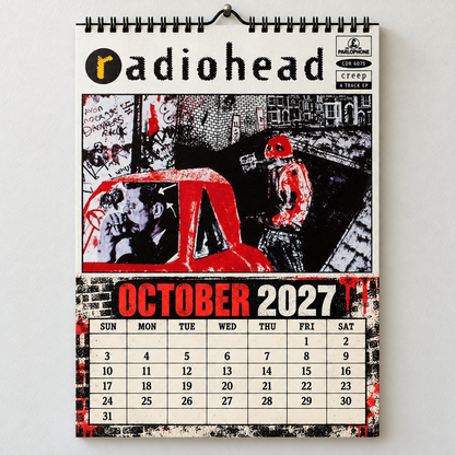 Radiohead 2027 Album Covers Wall Calendar - Alternative Rock Album Art Poster Calendar, Rock Music Fan Holiday Gift