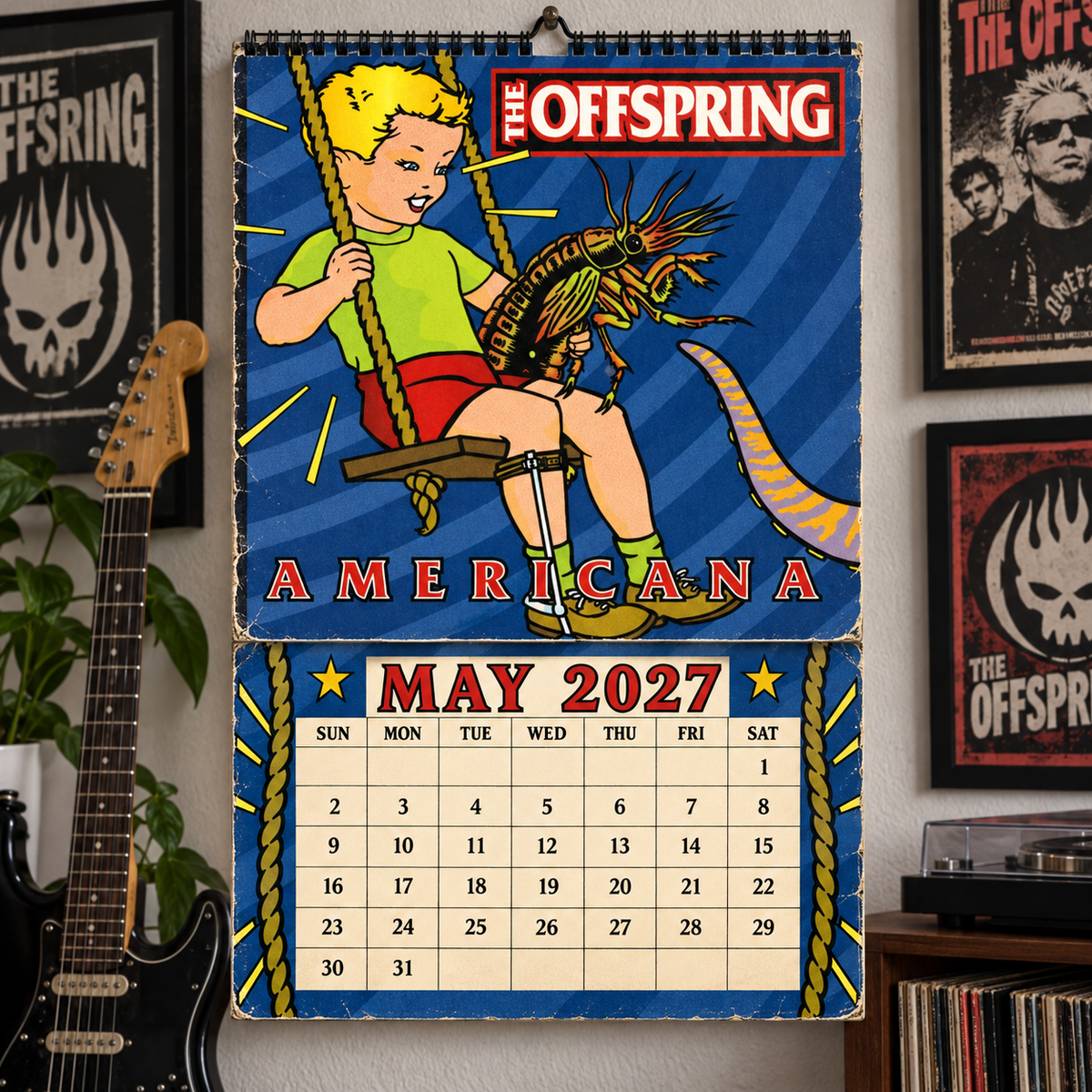The Offspring 2027 Album Covers Music Wall Calendar - Timeless Punk Rock Classic Album Art Hanging Calendar