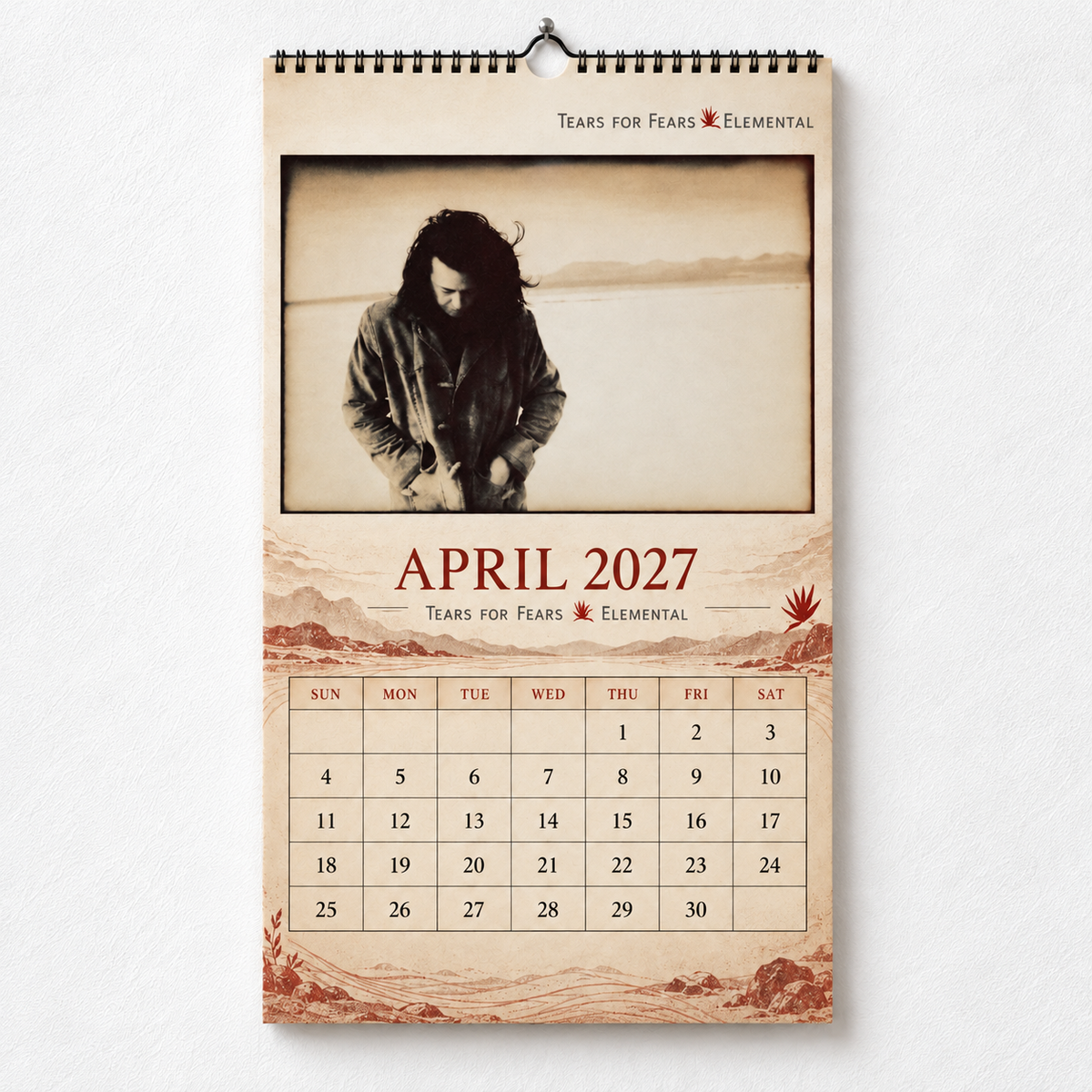 2027 Tears for Fears Album Covers Wall Calendar - Spiral Bound Vintage British New Wave Collector's Calendar - Unique Christmas Stocking Stuffer & Birthday Gift