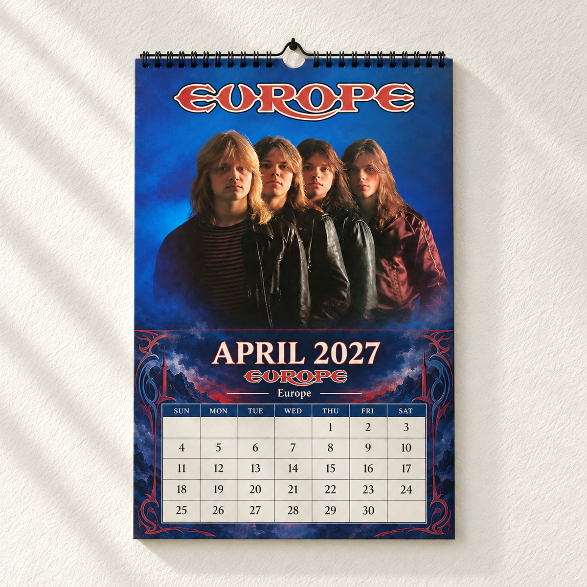 2027 Europe Band Album Cover Wall Calendar – Classic Hard Rock Music Calendar, The Final Countdown, Retro Rock Fan Gift