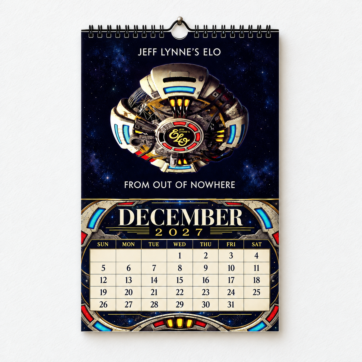 2027 Electric Light Orchestra ELO Album Cover Wall Calendar – Vintage Classic Rock Music Calendar, Jeff Lynne Fan Gift