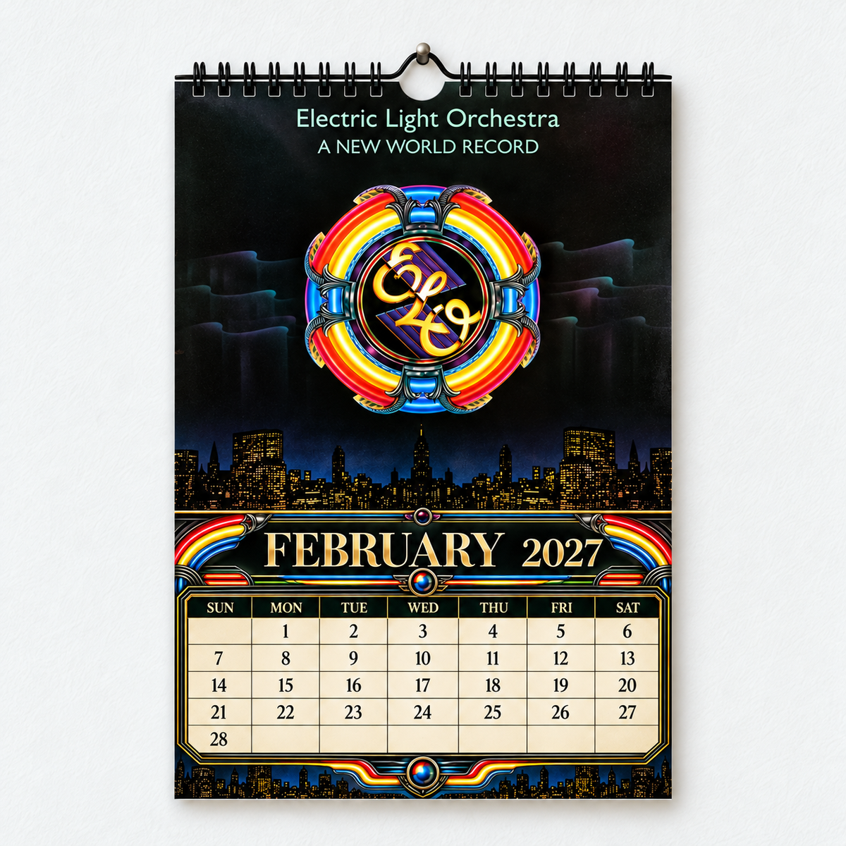 2027 Electric Light Orchestra ELO Album Cover Wall Calendar – Vintage Classic Rock Music Calendar, Jeff Lynne Fan Gift