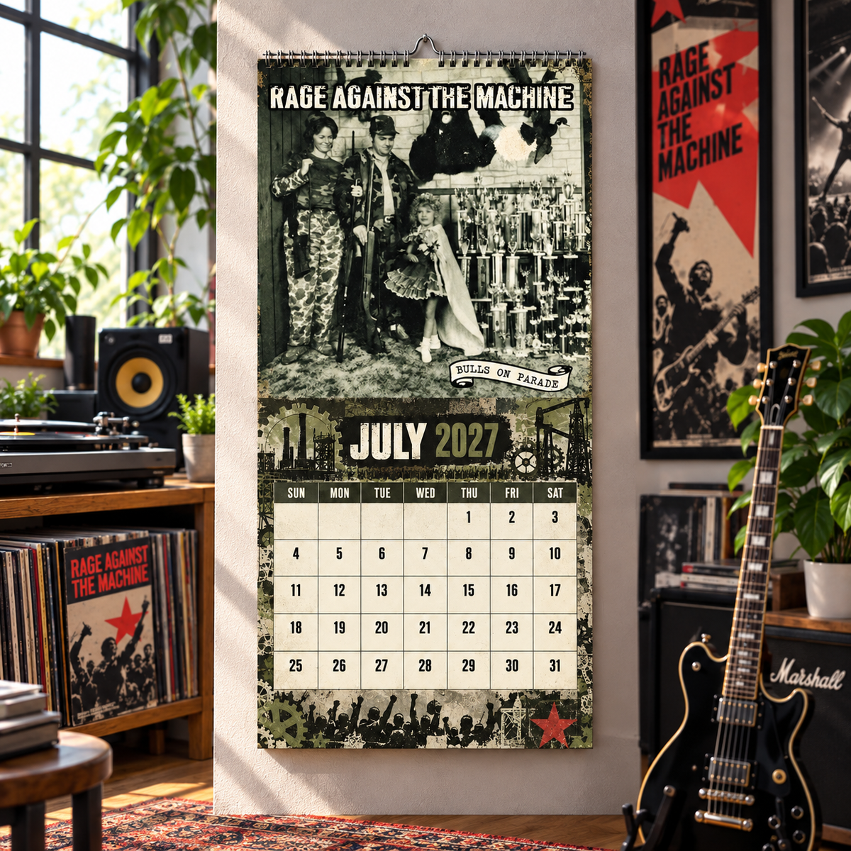 Rage Against The Machine Album Covers Collage Wall Calendar - 2027 A Year of Defiance & Echoes of Rebellion - Perfect Gift for Rock Fans