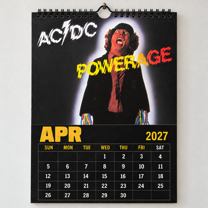 AC/DC 2027 Calendar - Classic Hard Rock Band Wall Planner, Unique Gift for AC/DC Fans