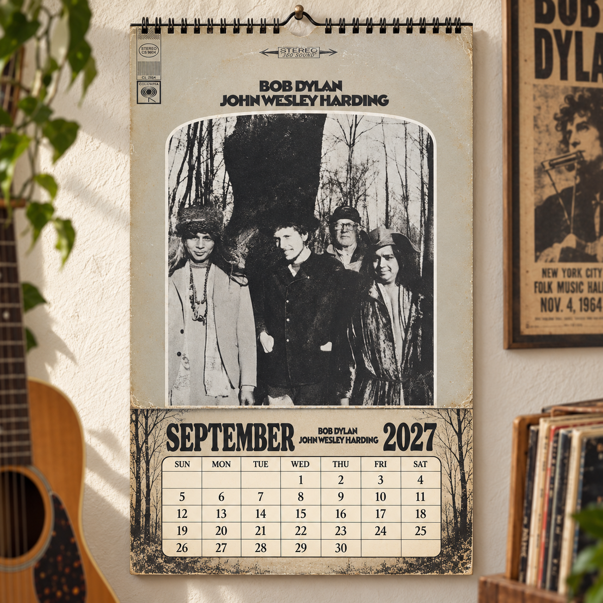 Bob Dylan 2027 Album Cover Calendar - Classic Art Wall Planner, Music Keepsake Fan Gift