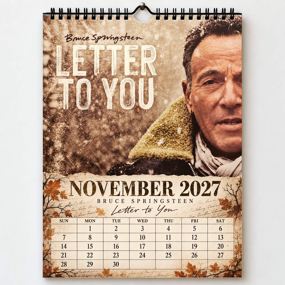Bruce Springsteen 2027 Album Cover Calendar - Classic Art Wall Planner, Music Keepsake Fan Gift