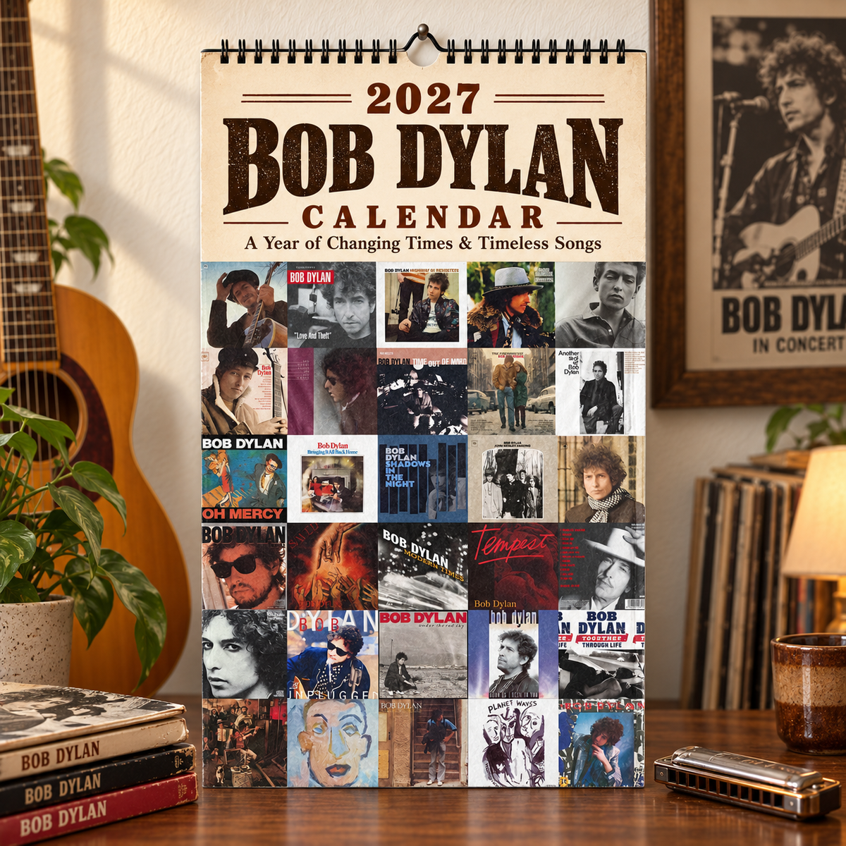 Bob Dylan 2027 Album Cover Calendar - Classic Art Wall Planner, Music Keepsake Fan Gift