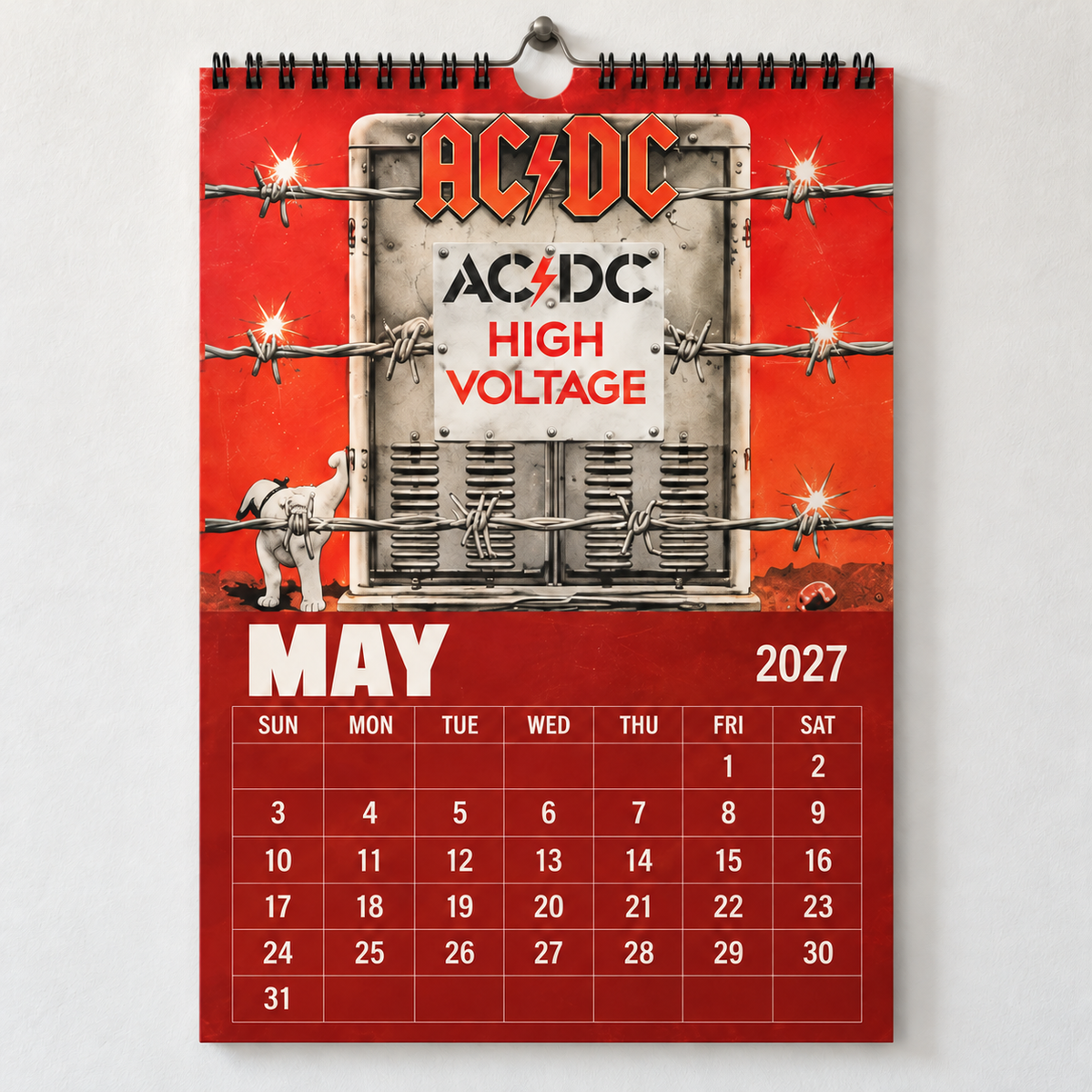 AC/DC 2027 Calendar - Classic Hard Rock Band Wall Planner, Unique Gift for AC/DC Fans