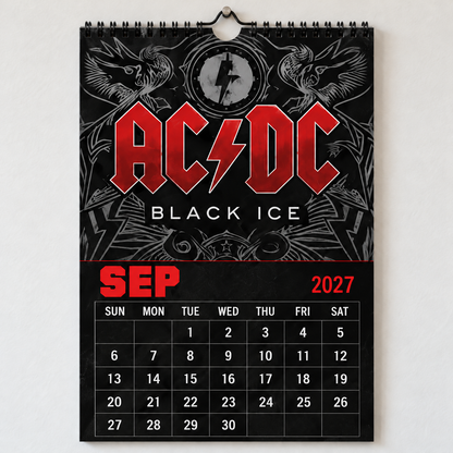 AC/DC 2027 Calendar - Classic Hard Rock Band Wall Planner, Unique Gift for AC/DC Fans