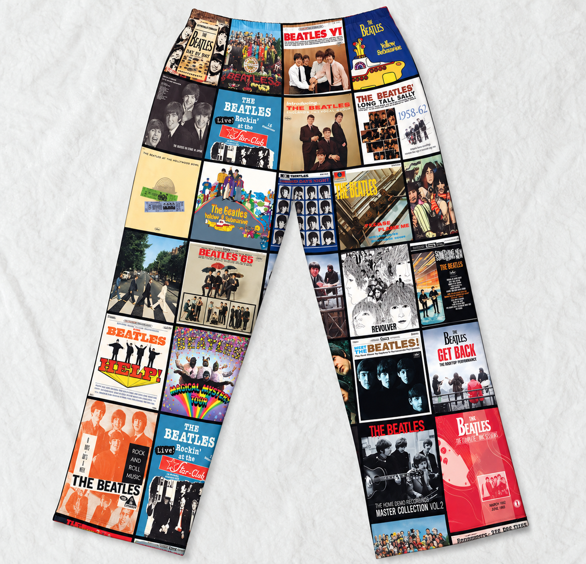 The Beatles Pajama Pants - Classic Rock Album Cover Grid Collage Soft Sleep Lounge Pants with Pockets for Men & Women Music Gift