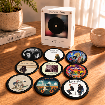 Tears for Fears MagTune Mini CD Player Light - Premium New Wave Merchandise, Songs From The Big Chair Album Art LED Night Light Tabletop Decor Gift