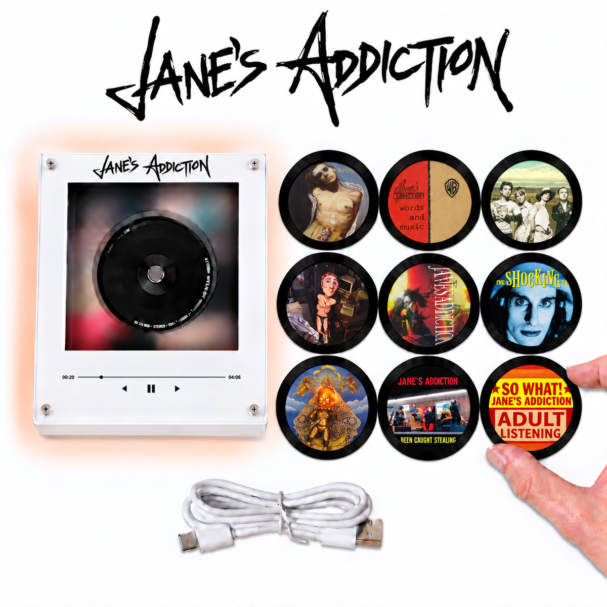 Jane's Addiction MagTune Mini CD Player Light - Premium Alt Rock Merchandise, Ritual de lo Habitual Album Art LED Night Light Gift