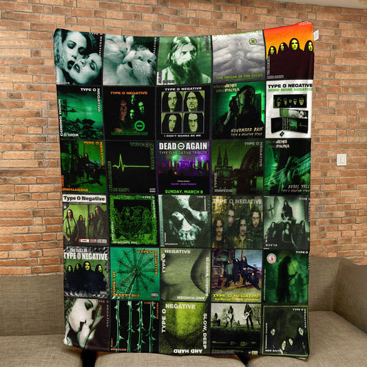 Type O Negative Album Covers Collage Sherpa Blanket  – Iconic Throw Sherpa for Gothic Metal Fans