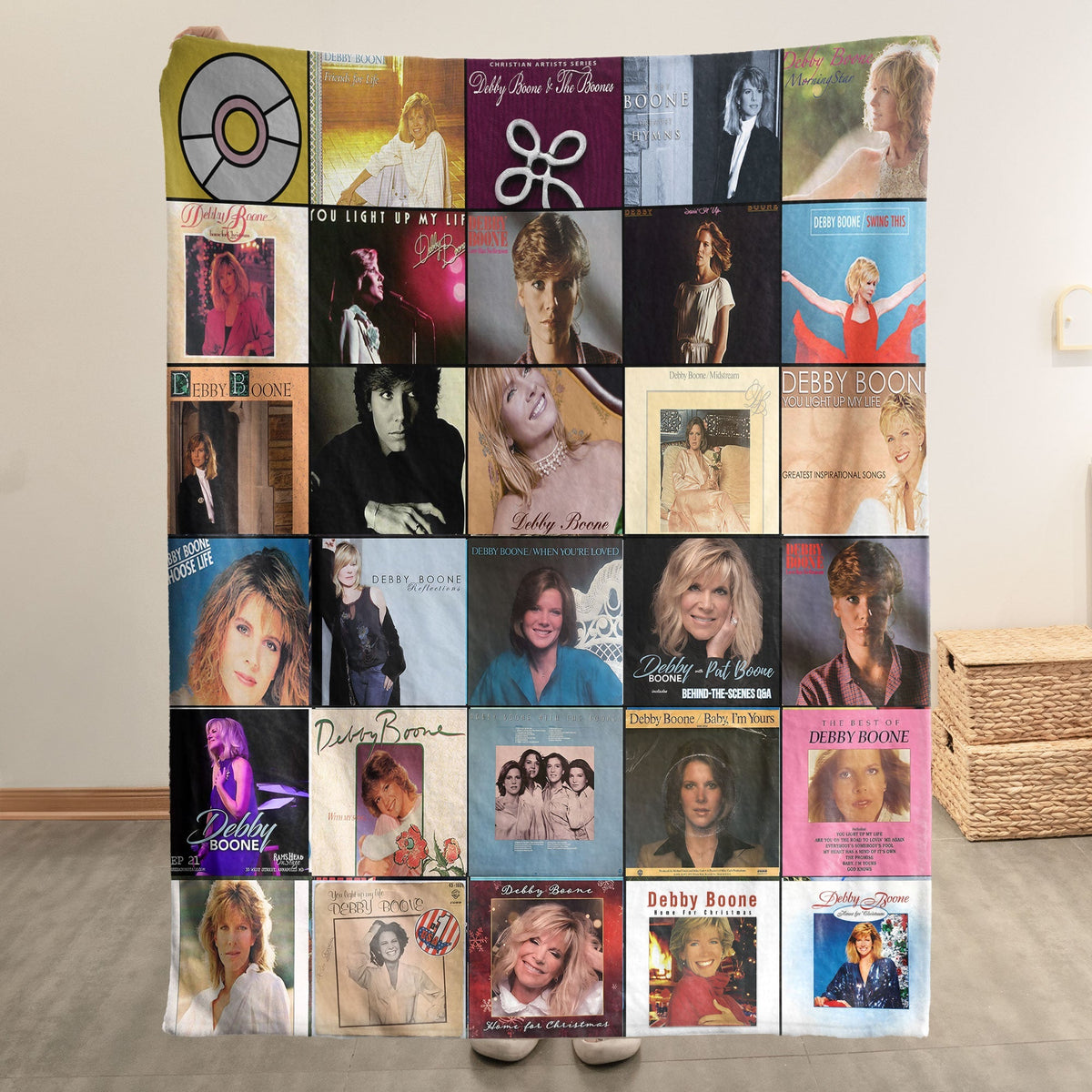 Debby Boone Album Covers Collage Sherpa Blanket – Classic Sherpa Gift for Timeless Music Fans
