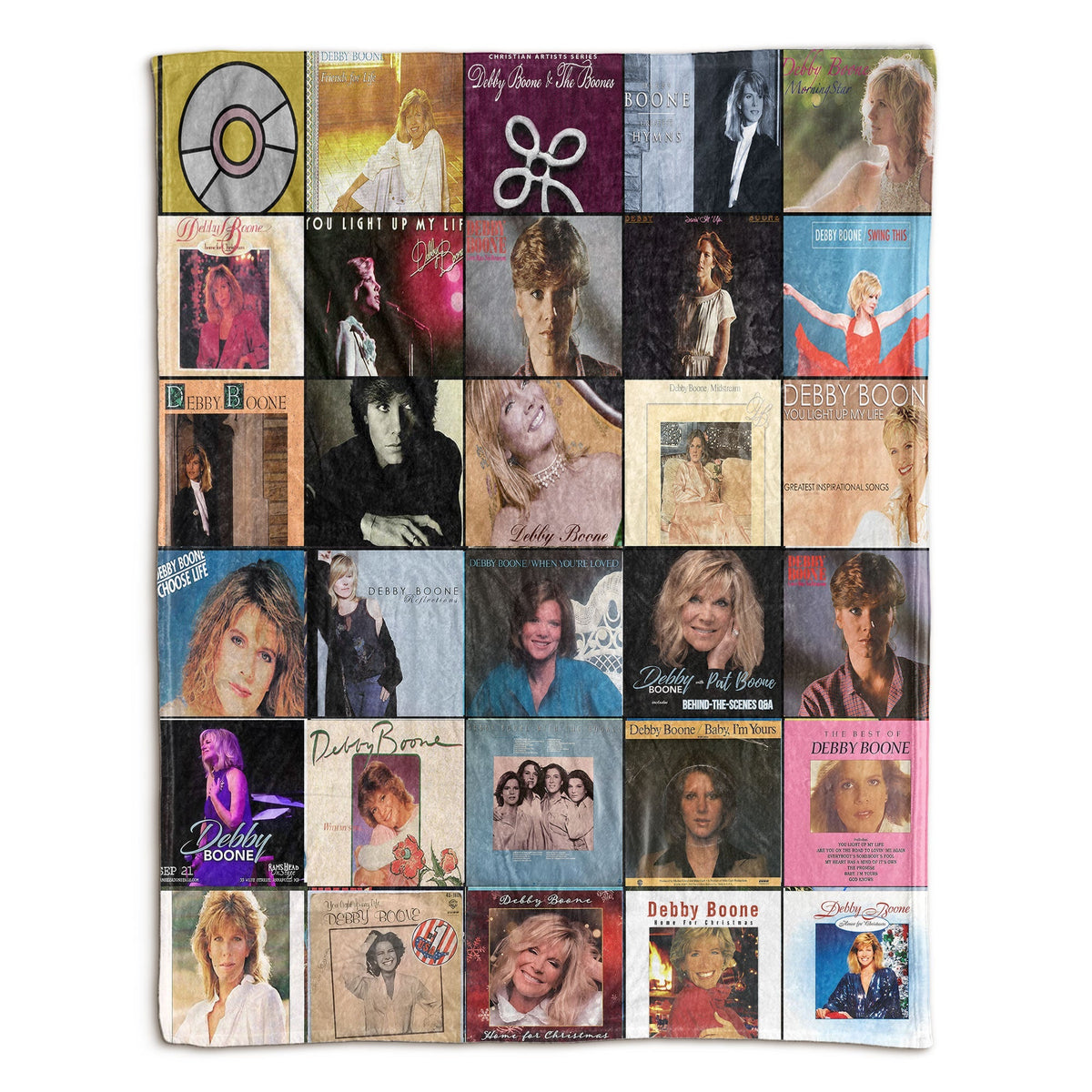 Debby Boone Album Covers Collage Sherpa Blanket – Classic Sherpa Gift for Timeless Music Fans