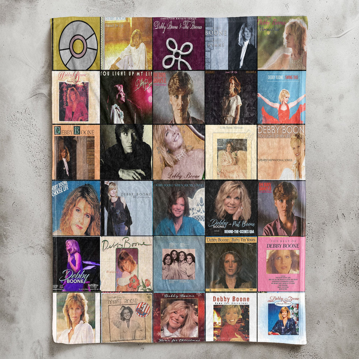 Debby Boone Album Covers Collage Sherpa Blanket – Classic Sherpa Gift for Timeless Music Fans