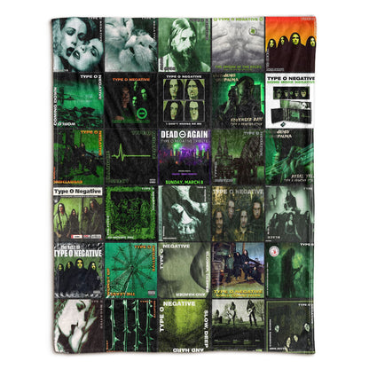 Type O Negative Album Covers Collage Sherpa Blanket  – Iconic Throw Sherpa for Gothic Metal Fans