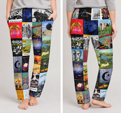Phish Pajama Pants - Jam Band & Progressive Rock Album Cover Grid Collage Soft Sleep Lounge Pants with Pockets for Men & Women Music Gift