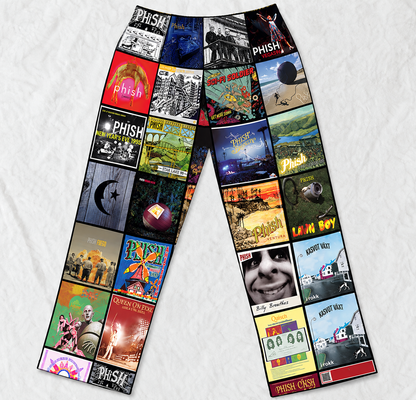 Phish Pajama Pants - Jam Band & Progressive Rock Album Cover Grid Collage Soft Sleep Lounge Pants with Pockets for Men & Women Music Gift