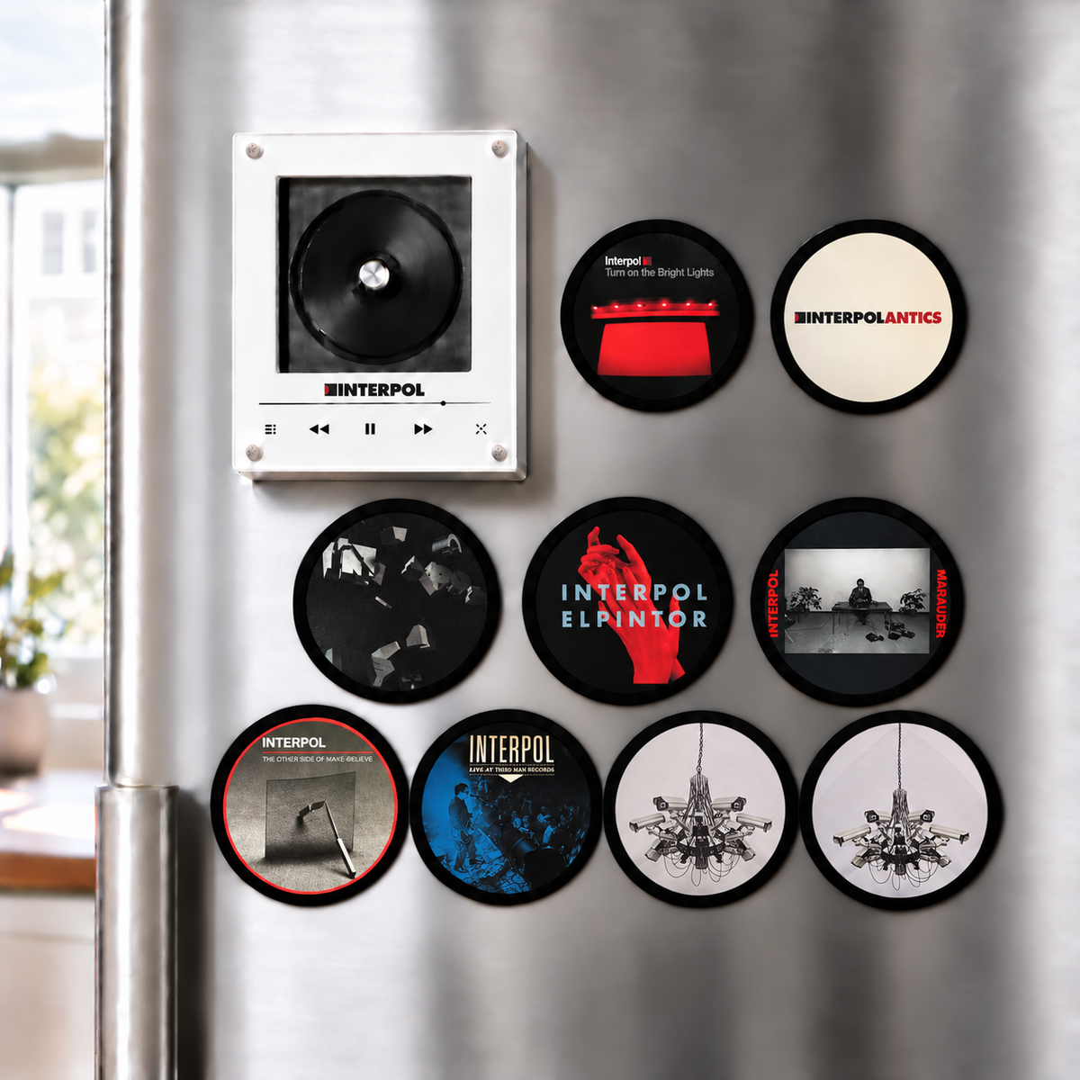 Interpol MagTune Mini CD Player Light - Premium Post-Punk Merchandise, Turn on the Bright Lights Album Art LED Night Light Gift