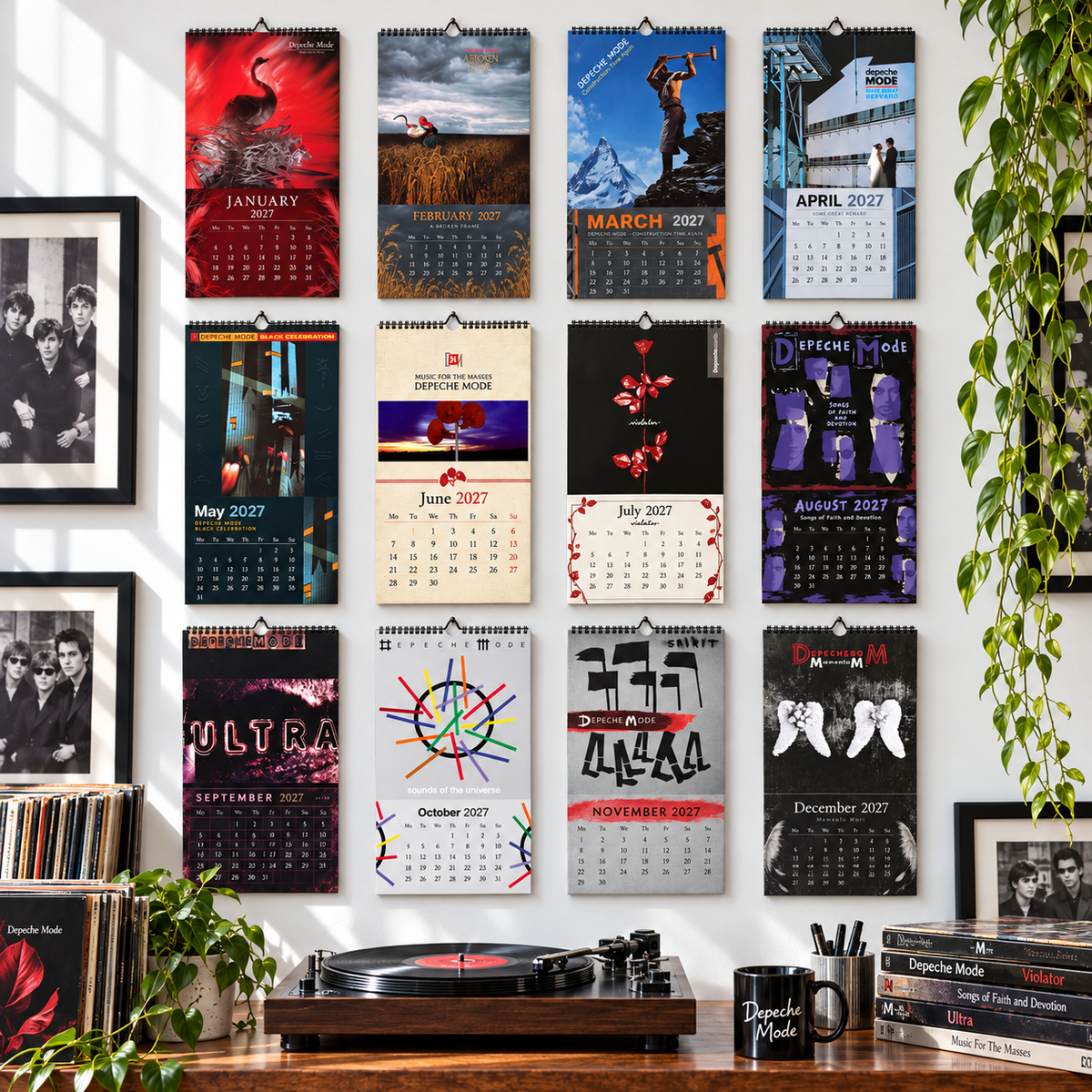 Depeche Mode 2027 Album Covers Wall Calendar - Synth Pop Album Art Poster Calendar, Rock Music Merchandise Fan Holiday Gift
