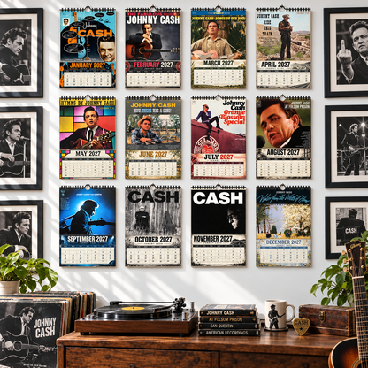 2027 Johnny Cash Album Cover Wall Calendar – Vintage Country Music Calenda,  Country Music Fan Gift
