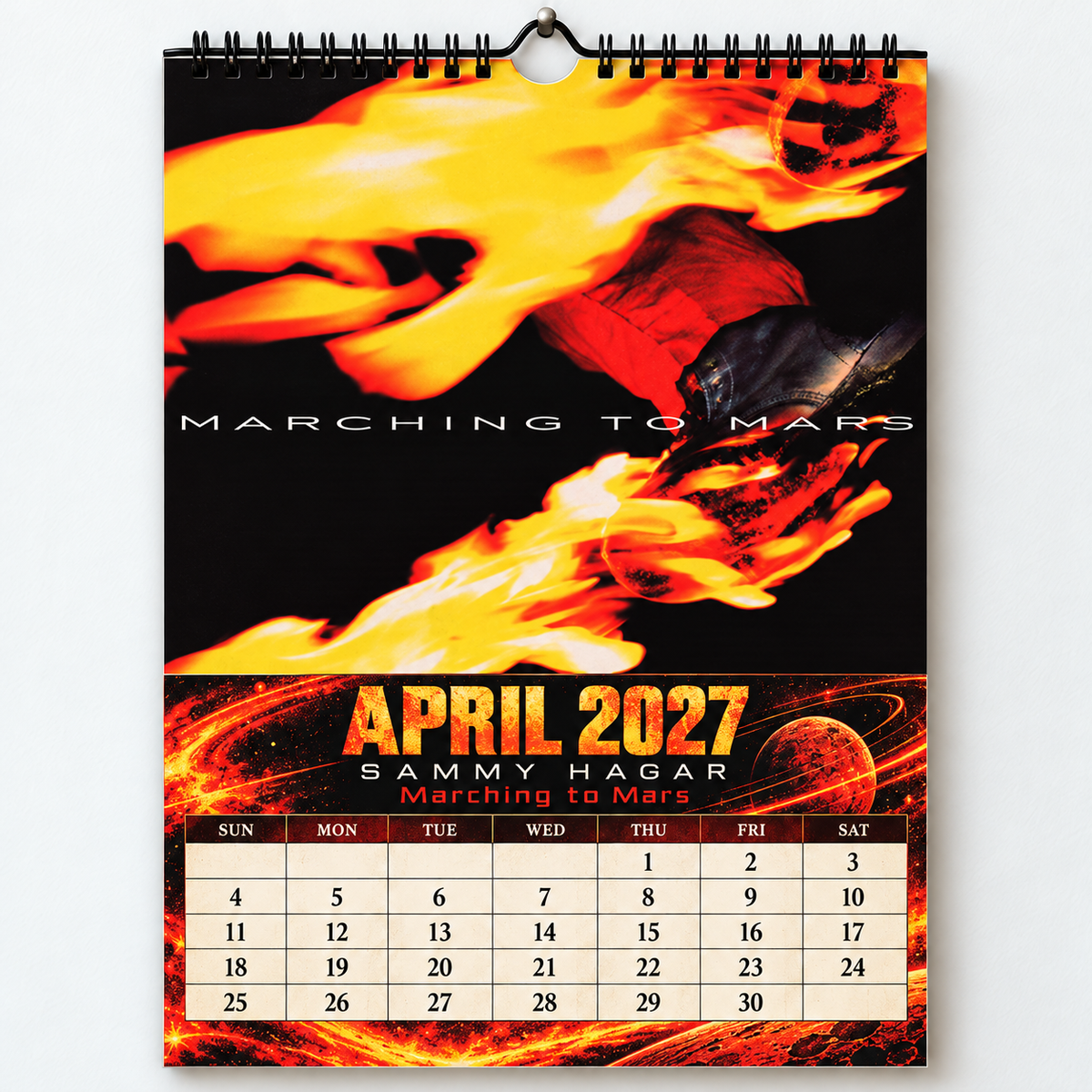 2027 Sammy Hagar Album Cover Wall Calendar – The Red Rocker Classic Rock Music Calendar, Van Halen Band Decor, Nostalgic Gift for Fans