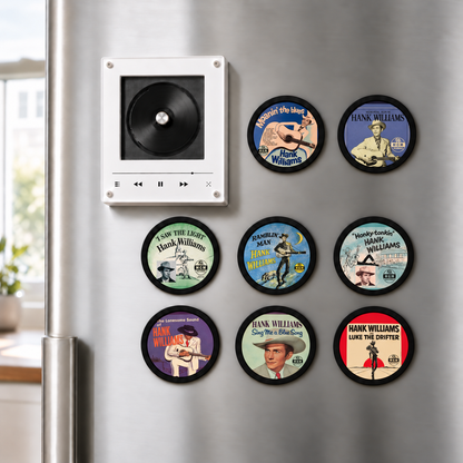 Hank Williams MagTune Mini CD Player Light - Premium Country Music Merchandise, I Saw the Light Album Art LED Night Light Tabletop Gift