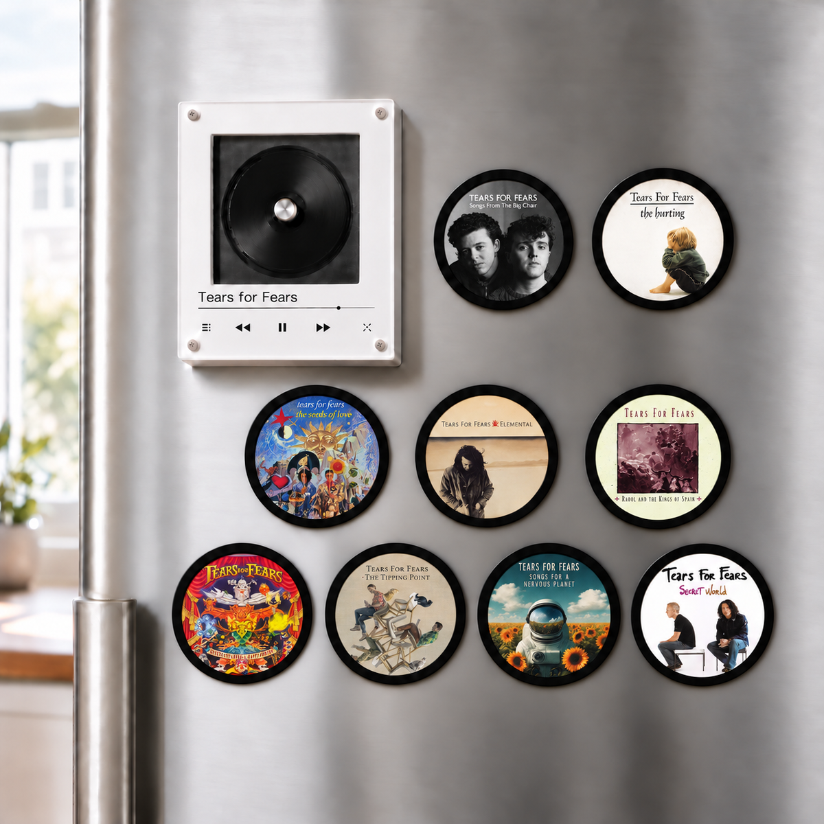 Tears for Fears MagTune Mini CD Player Light - Premium New Wave Merchandise, Songs From The Big Chair Album Art LED Night Light Tabletop Decor Gift