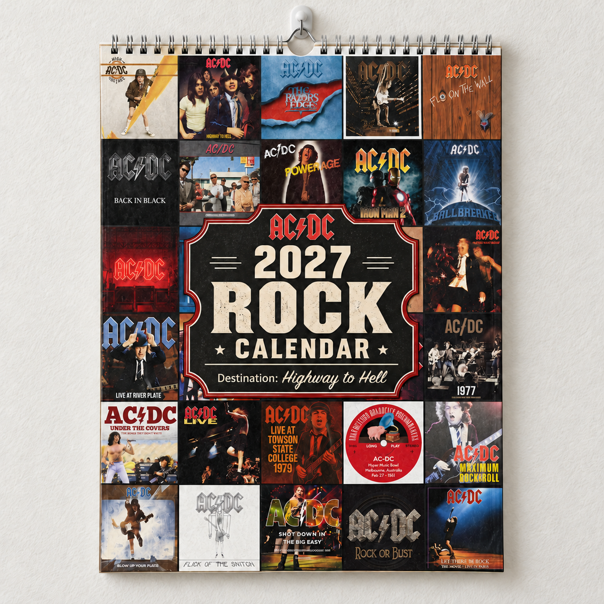 AC/DC 2027 Calendar - Classic Hard Rock Band Wall Planner, Unique Gift for AC/DC Fans