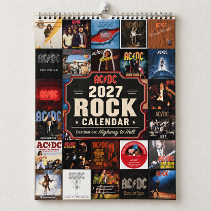 AC/DC 2027 Calendar - Classic Hard Rock Band Wall Planner, Unique Gift for AC/DC Fans