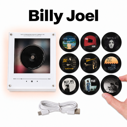 Billy Joel MagTune, Magnetic Music Player Set, Mini Vinyl Album Magnets, Billy Joel Fan Gift, Piano Man Music Collectible