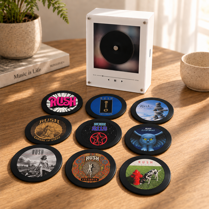 Rush MagTune, Magnetic Music Player Set, Mini Vinyl Album Magnets, Progressive Rock Fan Gift, Rush Music Collectible