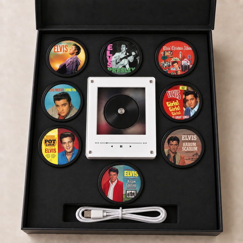 Elvis Presley MagTune Mini Vinyl Player Set – Rock 'n' Roll Gift, Elvi ...