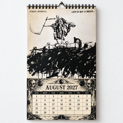 2027 Avenged Sevenfold Album Cover Wall Calendar – A7X Heavy Metal Music Calendar, Rock Band Decor, Nostalgic Gift for Fans
