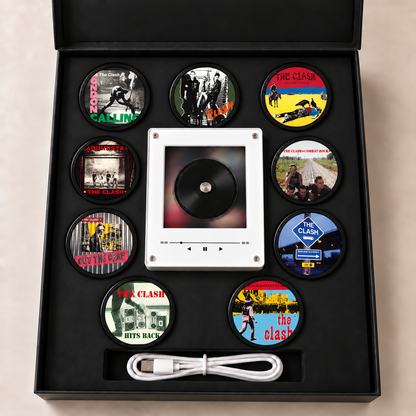 The Clash MagTune Magnetic Music Player Set - Mini Vinyl Album Discs Frame Display - Punk Rock Band Fan Unique Gift Idea