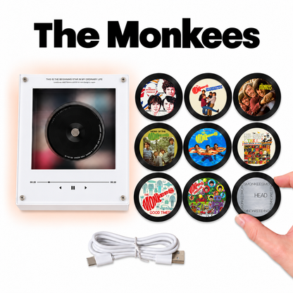 The Monkees MagTune Magnetic Music Player Set - Mini Vinyl Album Discs Frame Display - Classic Pop Rock Fan Unique Gift Idea