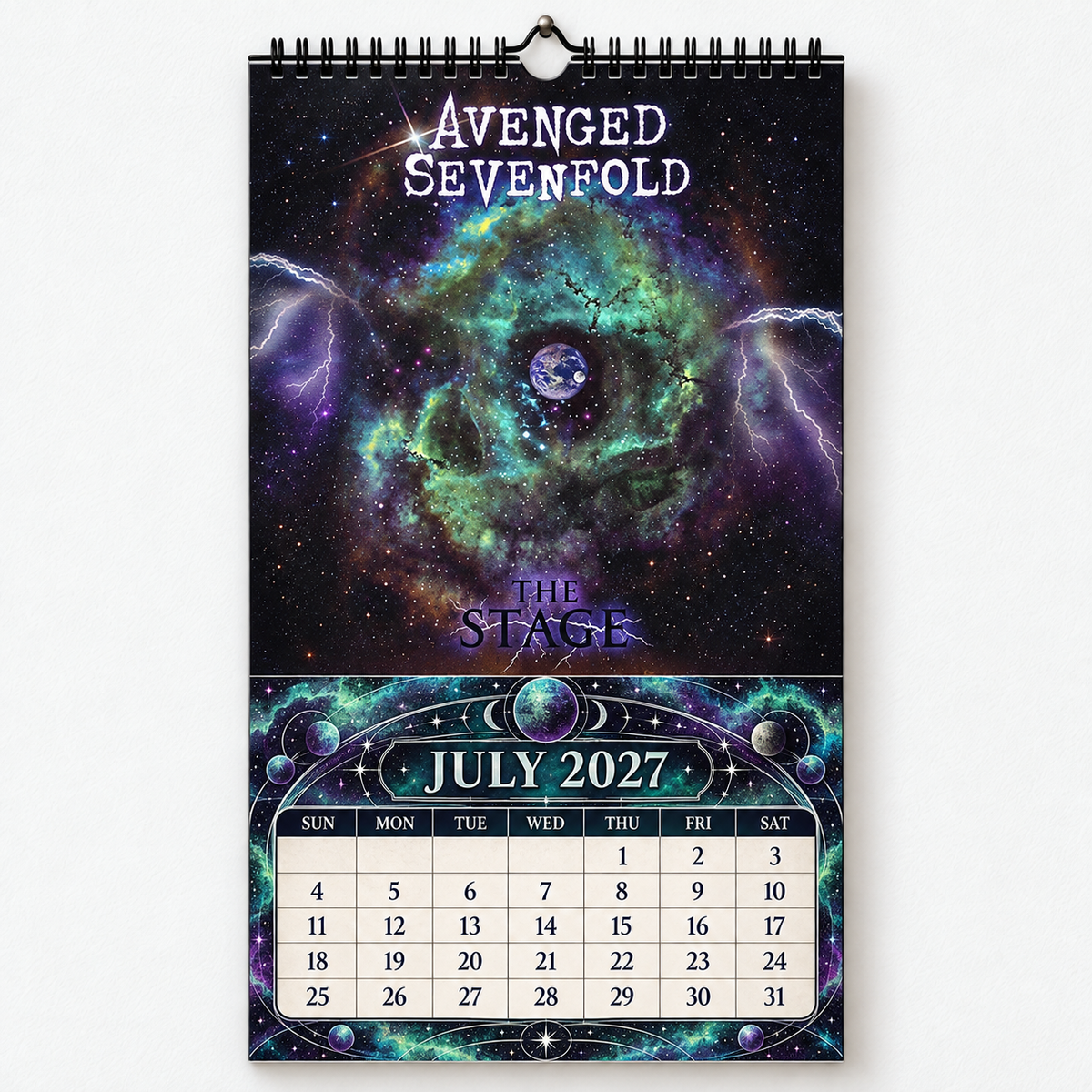 2027 Avenged Sevenfold Album Cover Wall Calendar – A7X Heavy Metal Music Calendar, Rock Band Decor, Nostalgic Gift for Fans